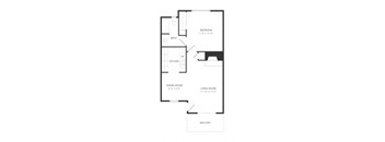 a floor plan of a house with a bedroom and a living room
