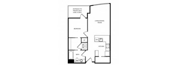 a floor plan of a 1 bedroom floor plan