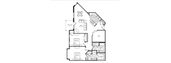 A black and white image of a house floor plan.