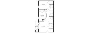 a floor plan of a bedroom apartment