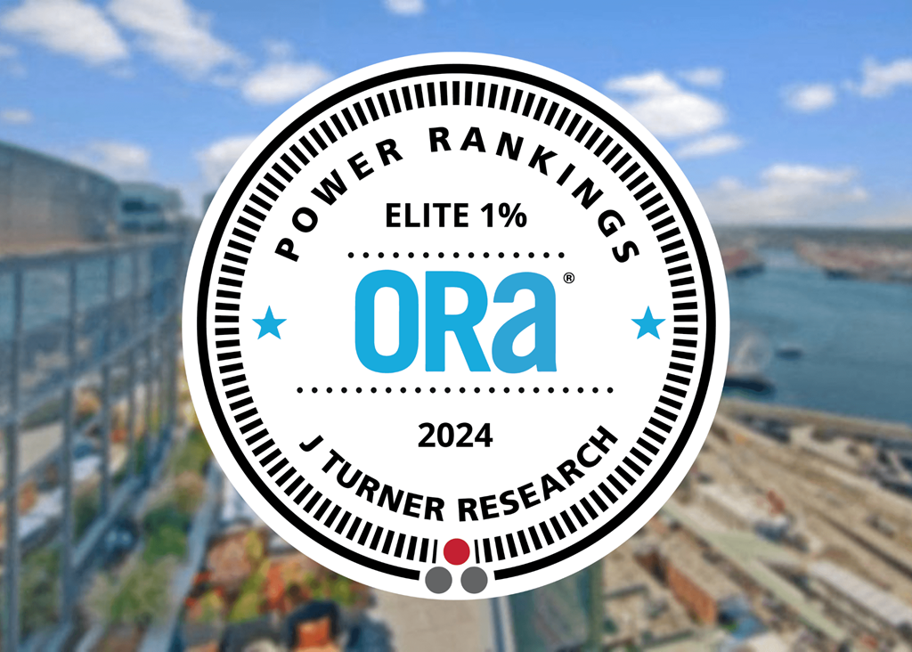 A circular logo with the text "POWER RANKINGS ELITE 1% Ora 2024 J TURNER RESEARCH".