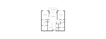 a floor plan of a house with bedrooms and a living room