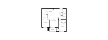 a floor plan of a house showing the bedrooms and the living room