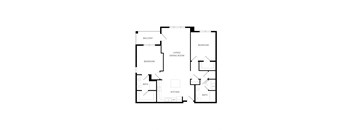 a floor plan of a house with bedrooms and a living room