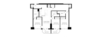 a floor plan of a home with an open floor plan with bedrooms and baths