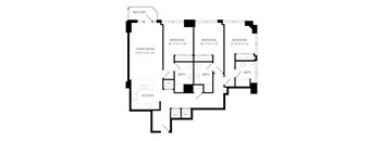 a floor plan of a house with two floors and a staircase