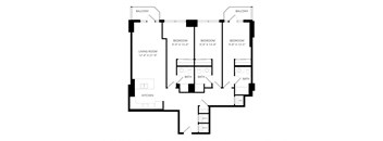 a floor plan of a house with two floors and a staircase
