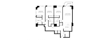 a floor plan of a house with two floors and a staircase
