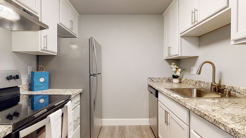 our apartments offer a kitchen with stainless steel appliances