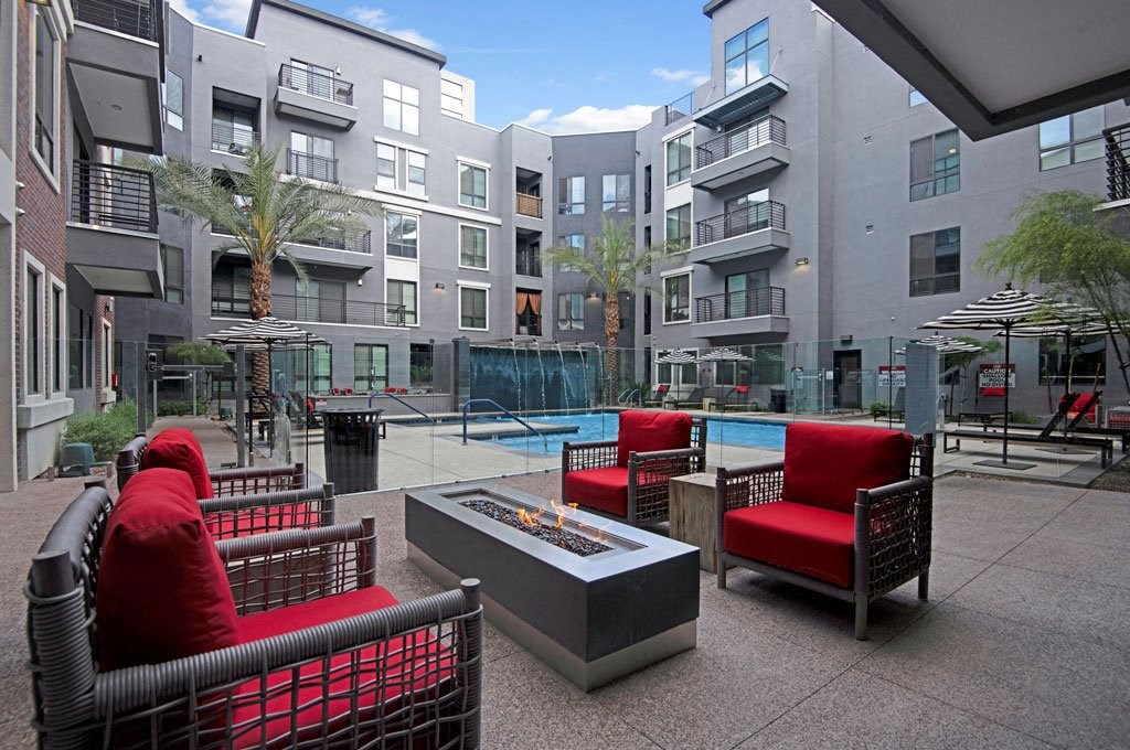 Park on Central Poolside Fireplace