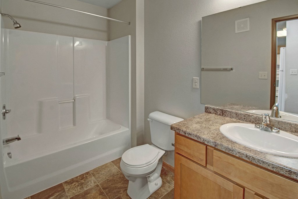 Unit bathroom at Roosevelt East Apartment Homes Apartment for rent Williston, ND