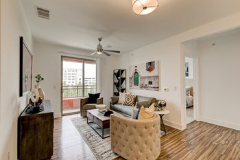 Florence at The Harbor living space Florence at The Harbor living space with patio access Apartments near 75032 - Photo Gallery 5