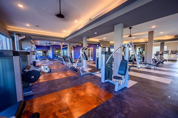 Harmony Luxury Apartments fitness room with equipment Apartment near Garland,  TX - Photo Gallery 26