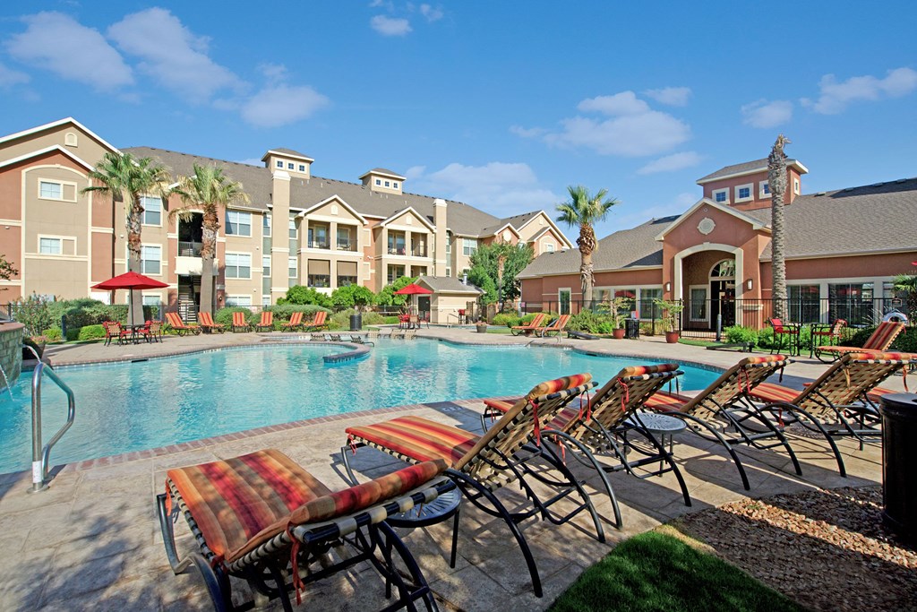 The Palms at Briarwood Outdoor Pool Apartment for rent in Midland, TX