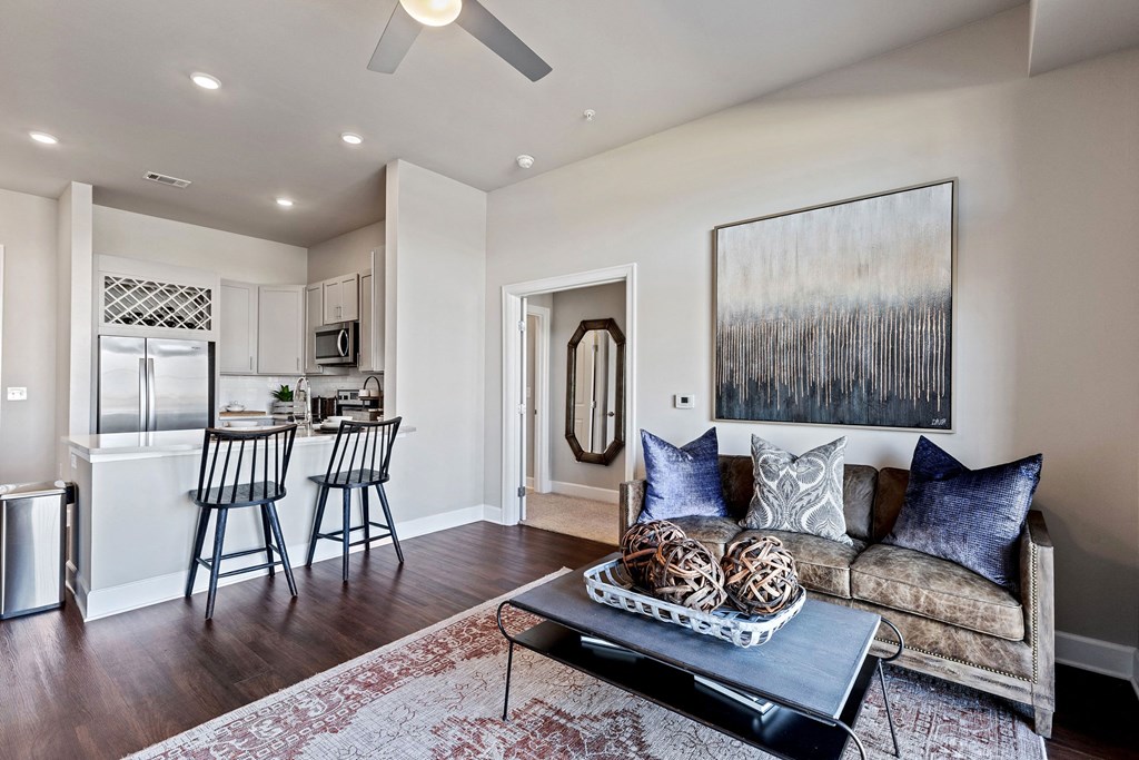 Waterford Market Apartments Dining room and Living room Dallas Texas Apartments