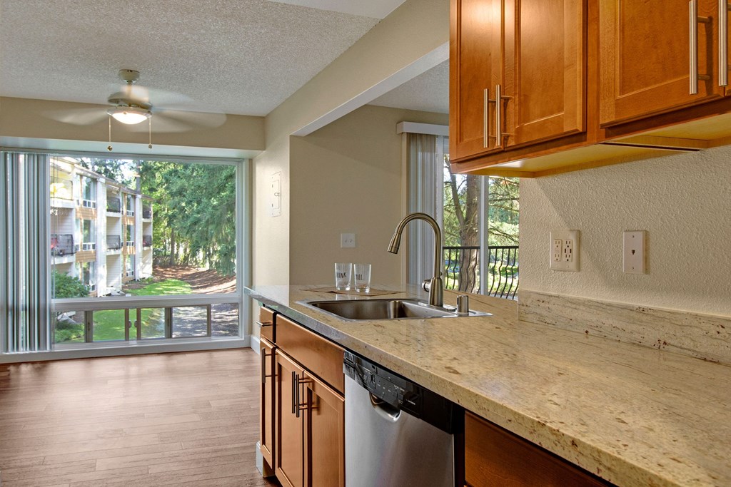 Adagio Kitchen and Dining Area Apartments in Bellevue, WA