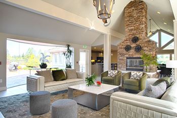 Resident lounge and seating area at Andorra Apartments in Mountlake Terrace, WA
