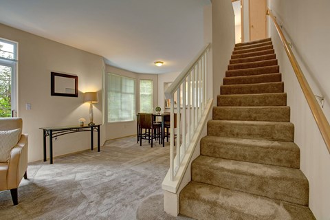 aspen creek stairs and living room Apartments in Kirkland, WA