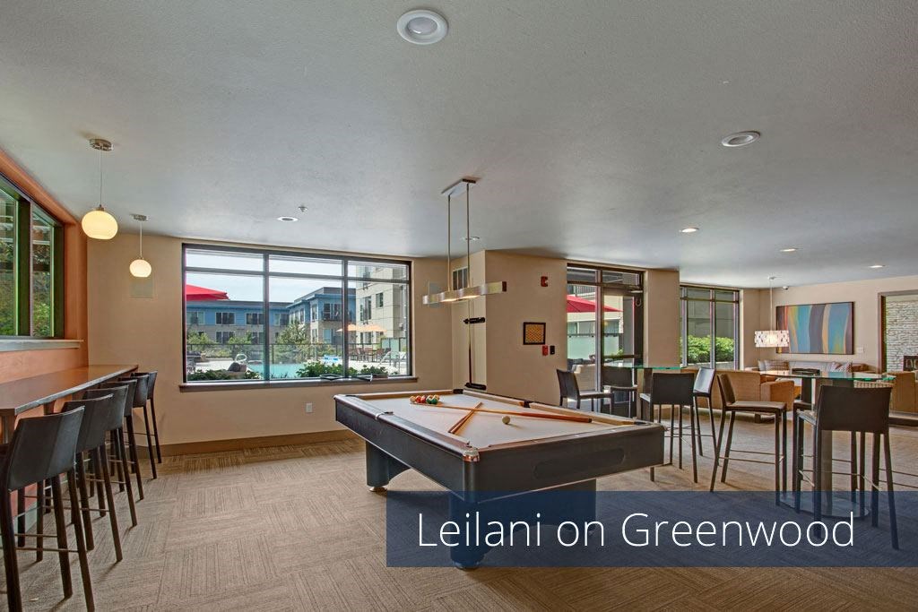 Leilani on Greenwood resident lounge Apartments in Seattle, WA