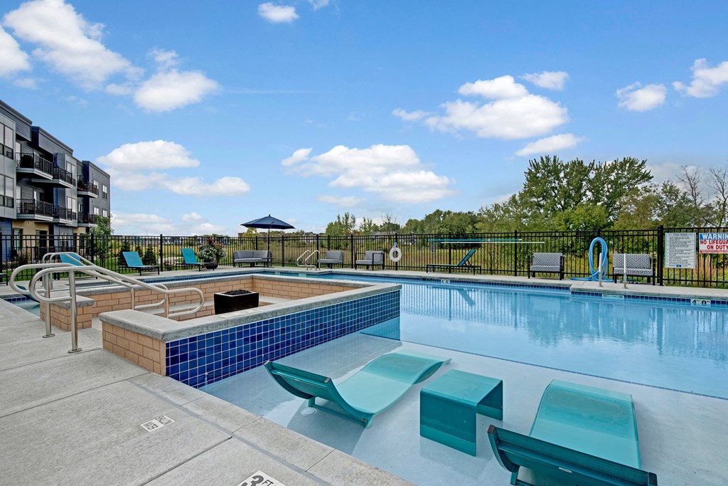 The Outdoor Pool at The Lafayette Apartment Homes, Weidner Real Estate Properties Apartments for rent Fitchburg, WI