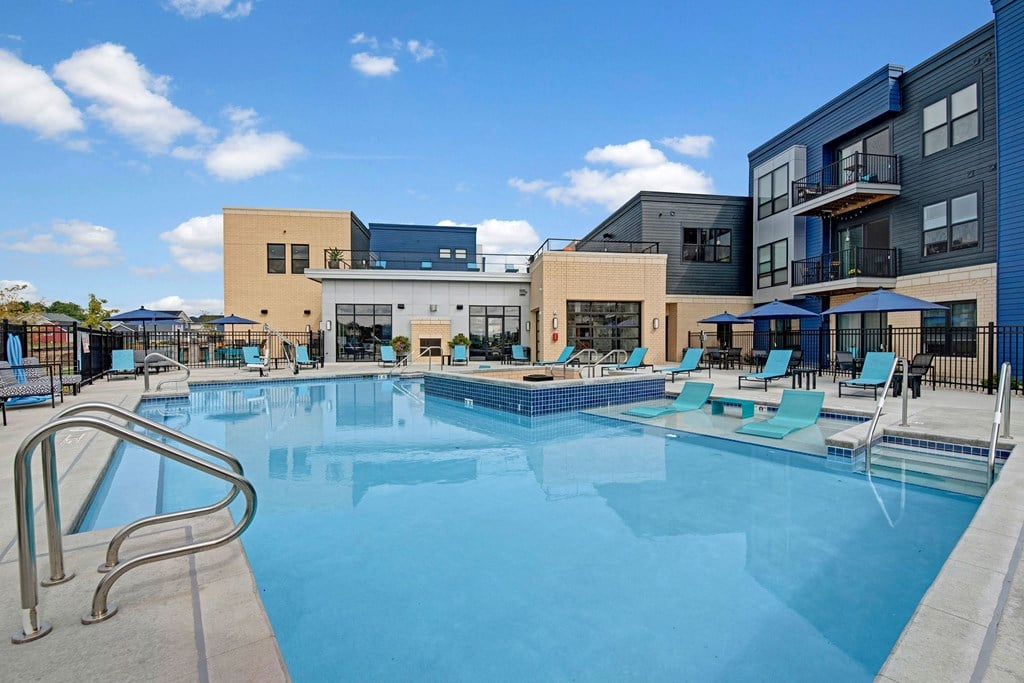 The Outdoor Pool at The Lafayette Apartment Homes, Weidner Real Estate Properties Apartments for rent Fitchburg, WI