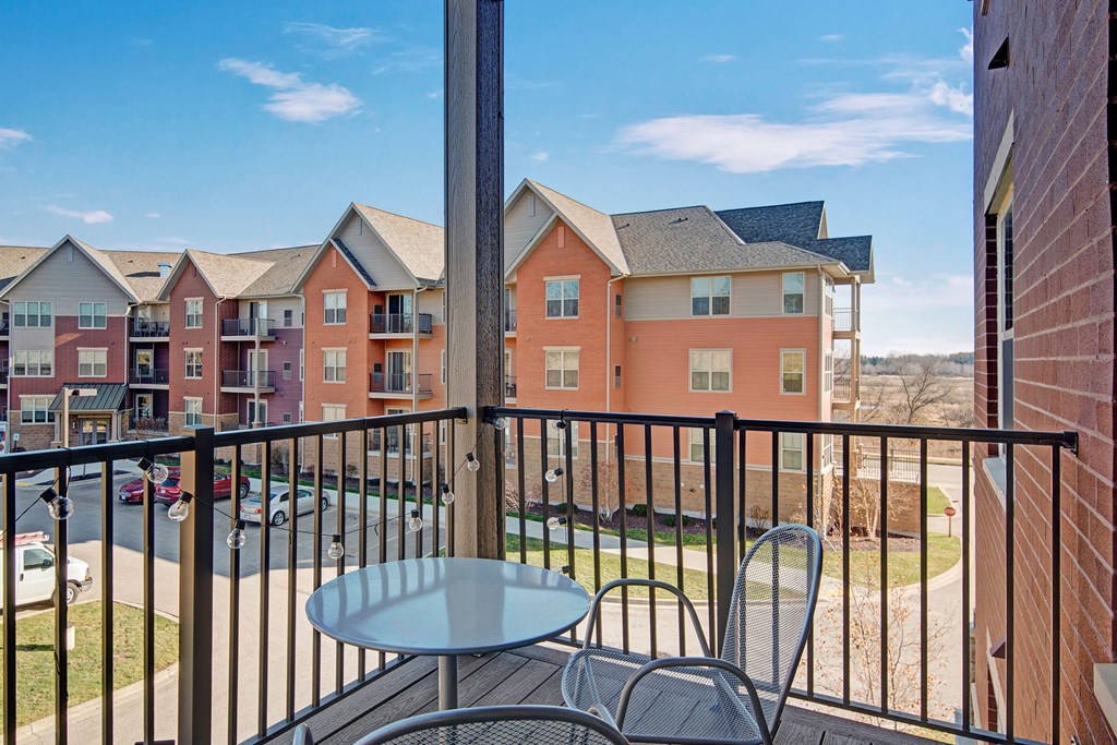 Unit Balcony at The Vue at Pinnacle Peak Apartment Homes Apartments in Fitchburg, WI