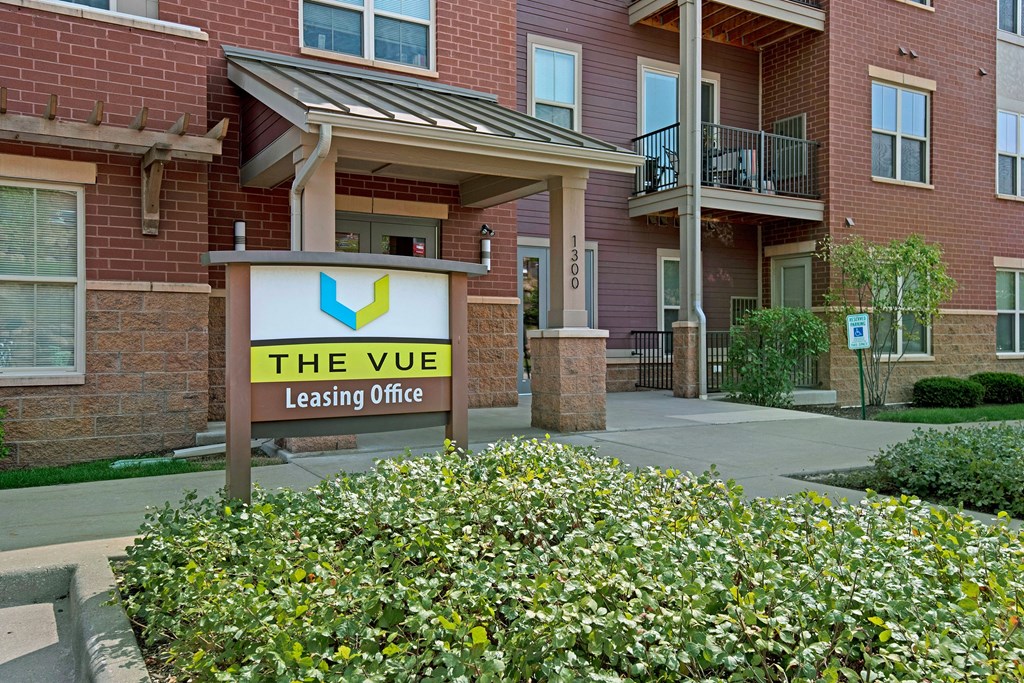 Outside the Leasing Office at The Vue at Pinnacle Peak Apartment Homes Apartments in Fitchburg, WI
