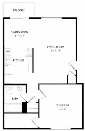 1x1 w/ Washer and Dryer