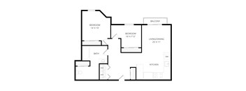 A black and white image of a floor plan for a house.