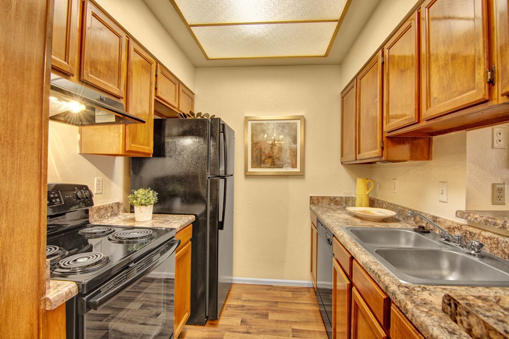 Kitchen with all appliances at the Atrium