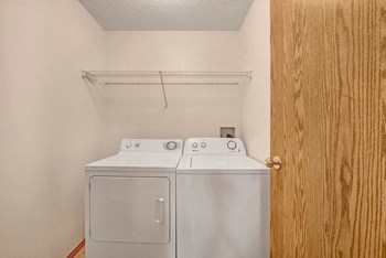 In unit laundry and shelving Edgewood Estates Laundry - Photo Gallery 3