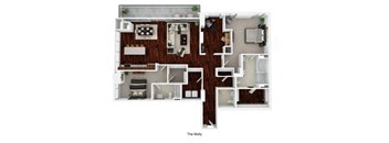 two bedrooms, one bathroom, the molly floor plan