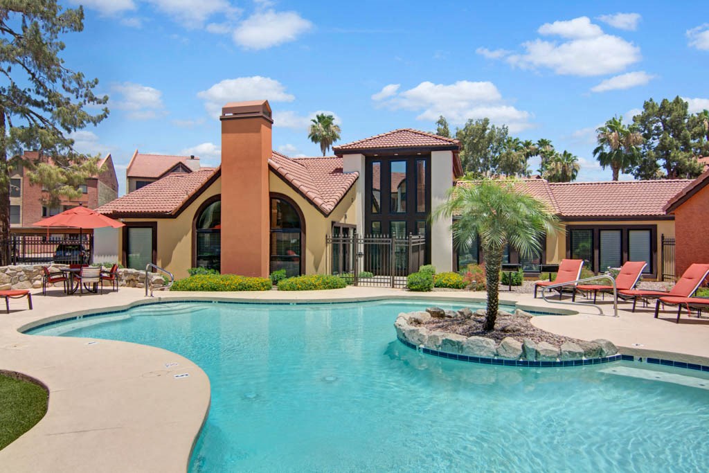 take a dip in the resort style pool at villas at the Motif apartments