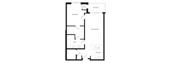 A black and white image of a floor plan for a home.