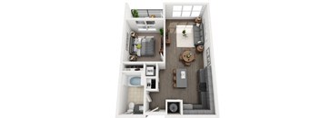 a 1 bedroom floor plan at the crossings at white marsh apartments in white marsh, md