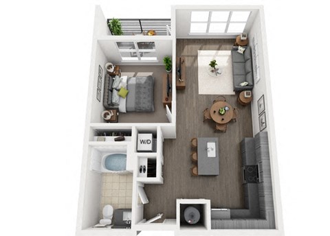 a 1 bedroom floor plan at the crossings at white marsh apartments in white marsh, md