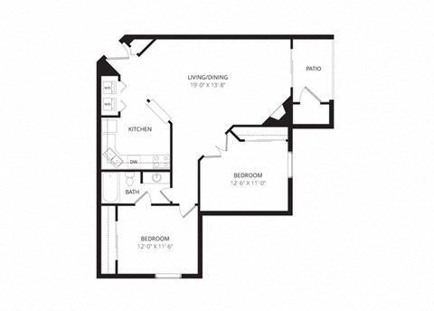 a floor plan of a bedroom apartment
