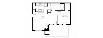 a floor plan of a home with a small footprint