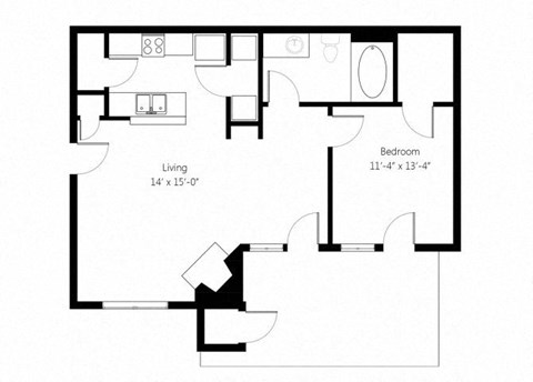 a floor plan of a home with a small footprint