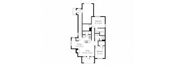 a floor plan of a house with two bedrooms and two bathrooms