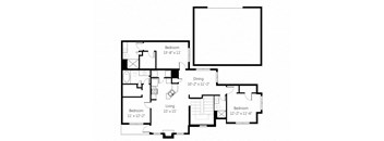 a floor plan of a home with two bedrooms and two bathrooms