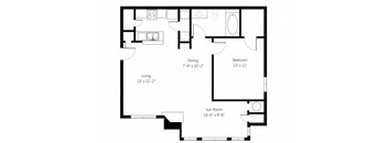 a small house with a small kitchen and a small living room