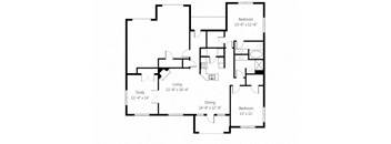 a floor plan of a home with two bedrooms and two bathrooms