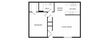 a floor plan of a home with a bedroom and a living room