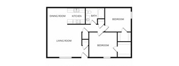 a floor plan of a home with a bedroom and a living room