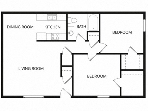 a floor plan of a home with a bedroom and a living room