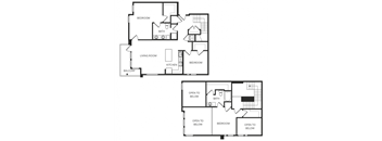 a floor plan of a two story house with a garage and a balcony
