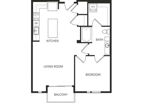 a floor plan of a two bedroom apartment with a kitchen and a living room