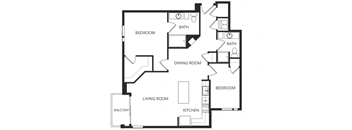 a floor plan of a two bedroom apartment