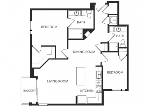 a floor plan of a two bedroom apartment